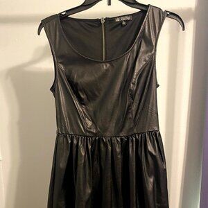 Faux leather black dress